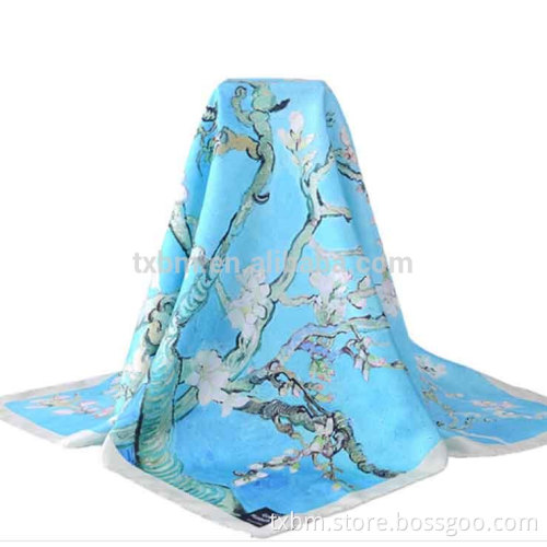 14 momme custom wholesale twill digital print turkish silk scarf